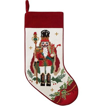 Peking Handicraft Nutcracker Embroidered Needlepoint Holiday Stocking | Dillard's | Dillard's