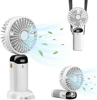 BLYANX Portable Handheld Fan, Mini Personal Hanging Neck Fan 3000mAh USB Rechargeable, 90°Adjust... | Amazon (US)
