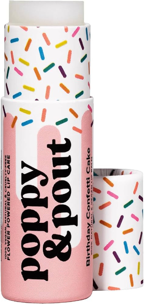 Poppy & Pout Birthday Cake Jumbo Lip Balm | All Natural Lip Balms & Moisturizers | Hydrates with ... | Amazon (US)