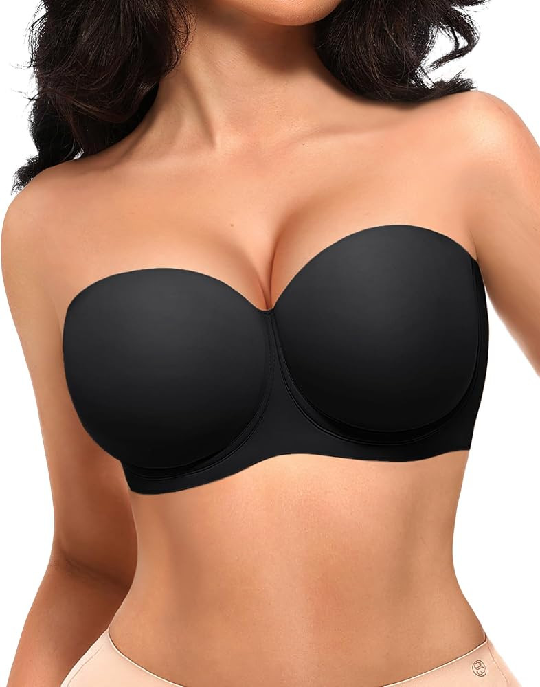 SHAPELLX Convertible Strapless Bra for Women Underwired Push Up Bandeau | Amazon (US)