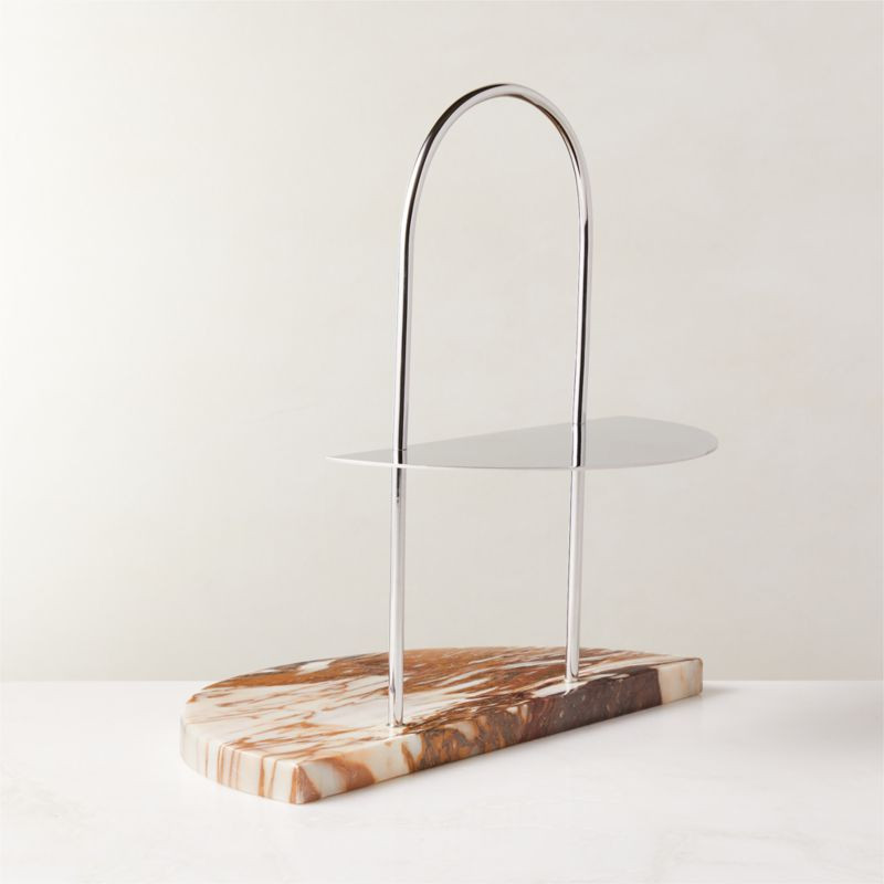Helene Modern 2-Tier Marble Server + Reviews | CB2 | CB2