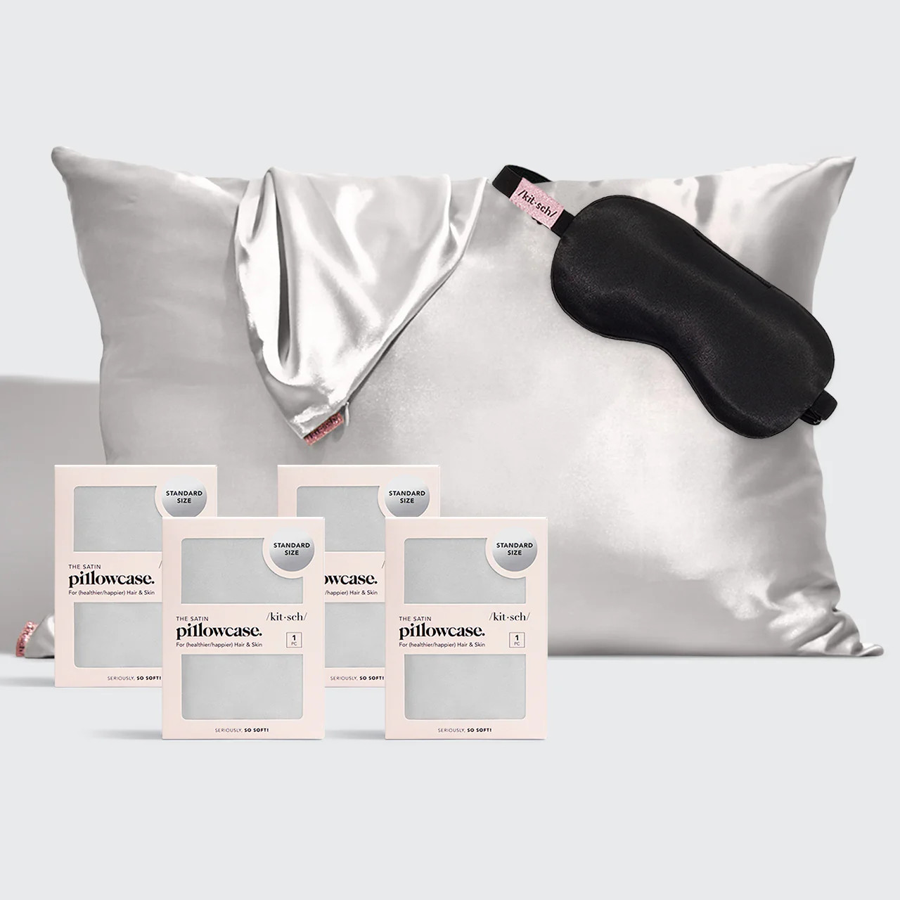 Silver 4pk Pillowcase Bundle - Silver | KITSCH | Kitsch