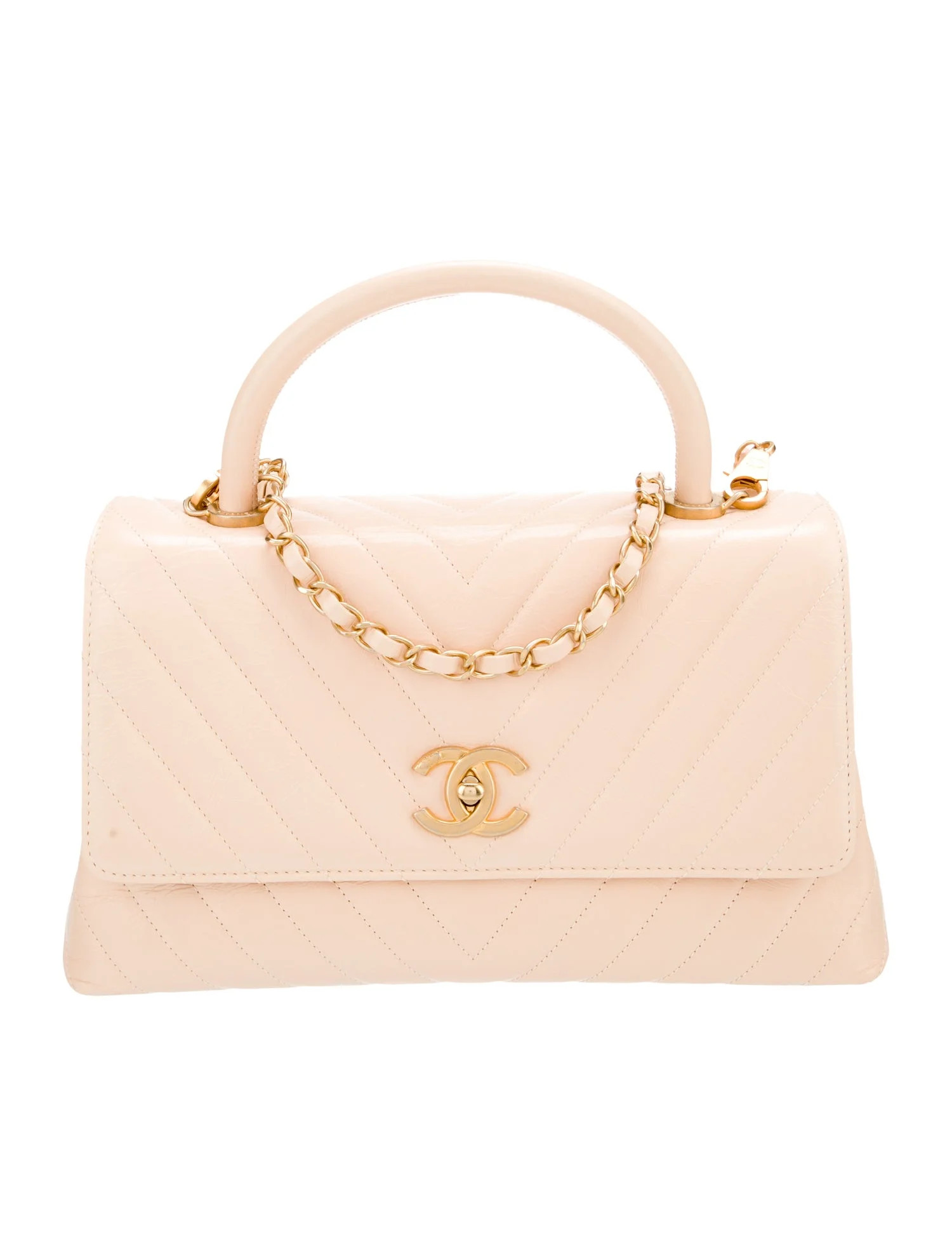 Small Chevron Coco Handle Bag | The RealReal