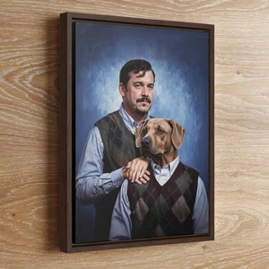 Pet Portrait, Human and Pet Custom Portrait, Birthday Gift Idea, Funny Dog Portrait, Gift for Him... | Etsy (Global)