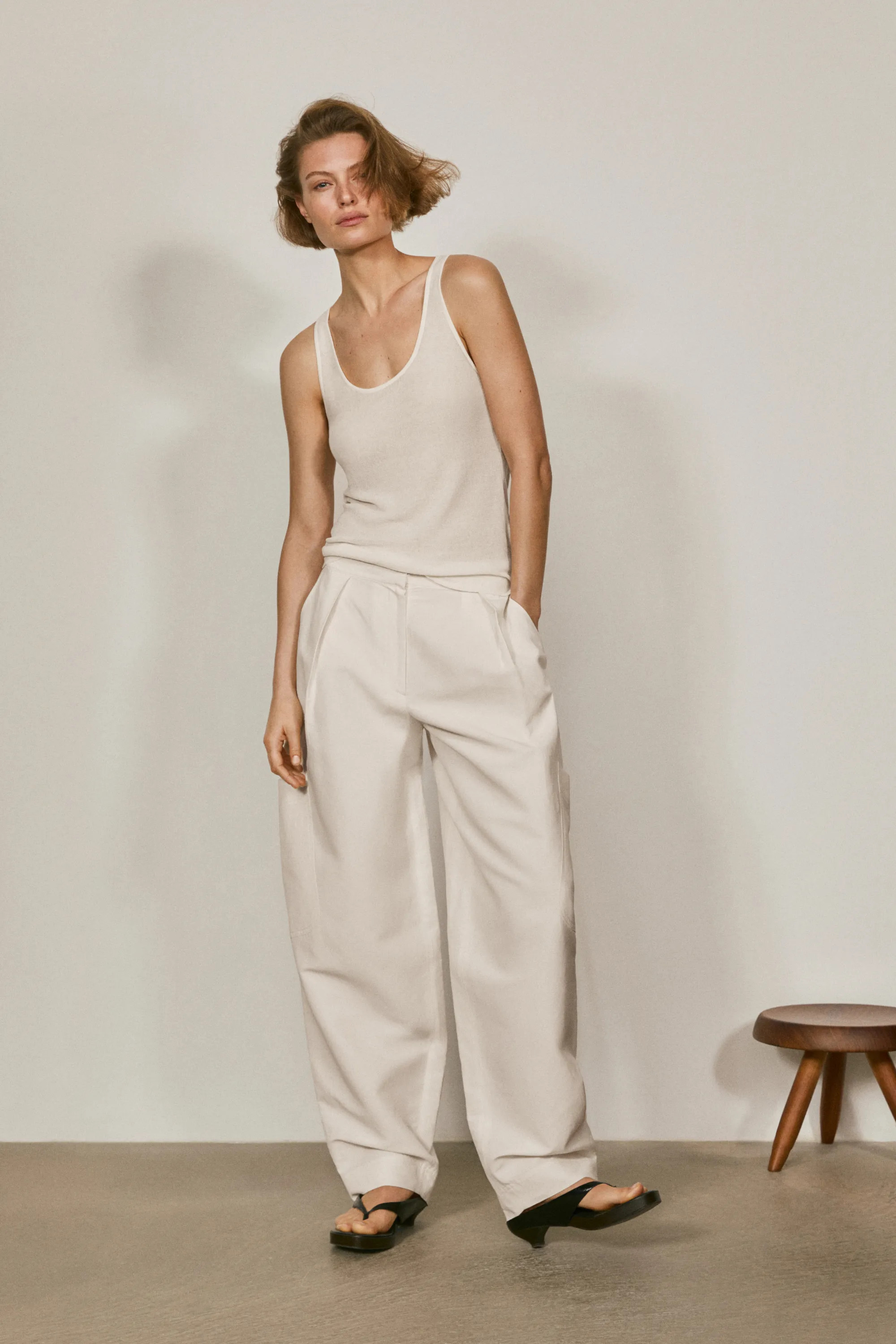 SEMI-SHEER STRAPPY SILK BLEND TOP - LIMITED EDITION | Massimo Dutti UK