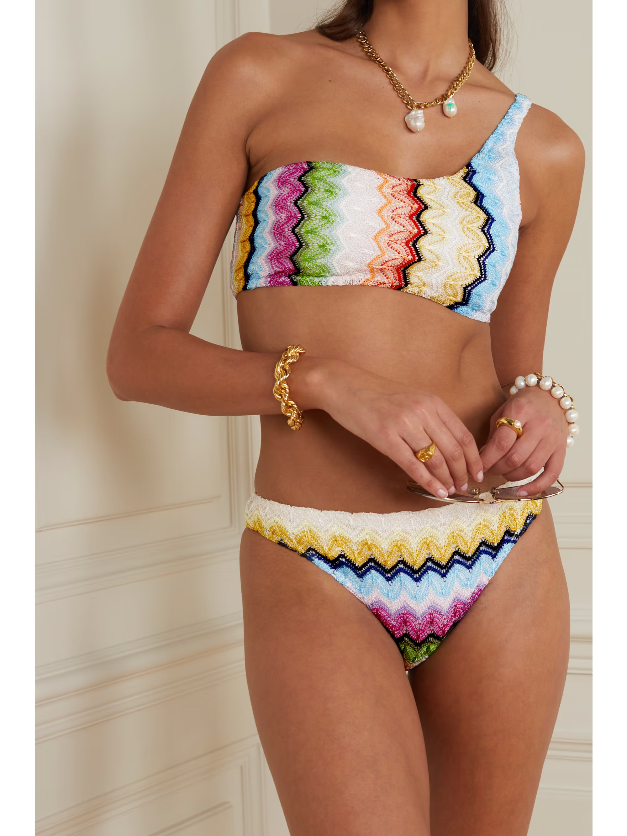 MISSONIMare one-shoulder crochet-knit bikini | NET-A-PORTER (US)