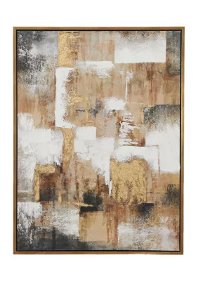 Cosmoliving by Cosmopolitan Modern Canvas Framed Wall Art, Gold | Belk