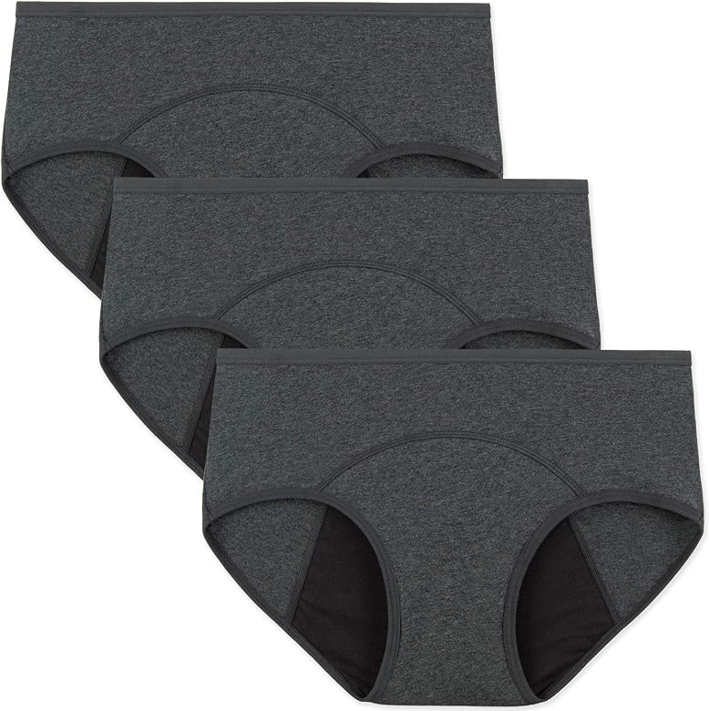 INNERSY Women's Hipster Period Underwear Postpartum Teens Menstrual Panties 3-Pack | Amazon (US)