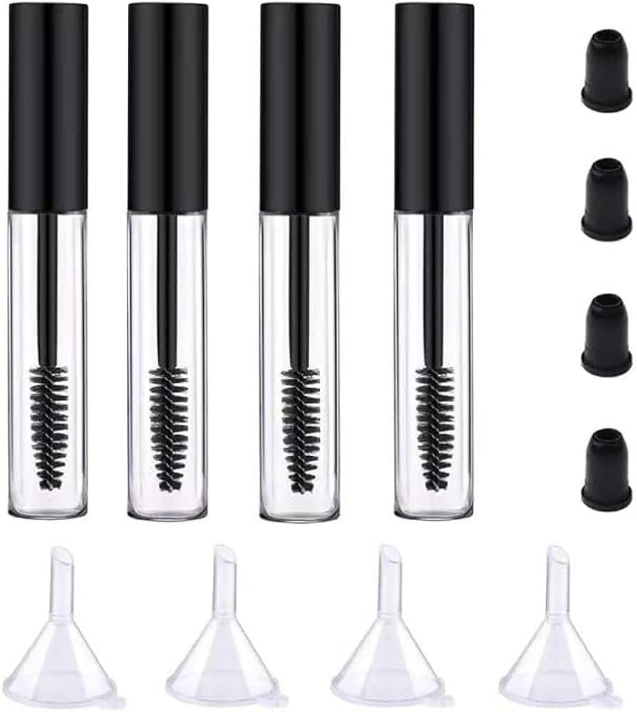 4 Pack Empty Mascara Tube with Eyelash Wand, ForSewian10ml Premium Eyelash Cream Container Bottle... | Amazon (US)