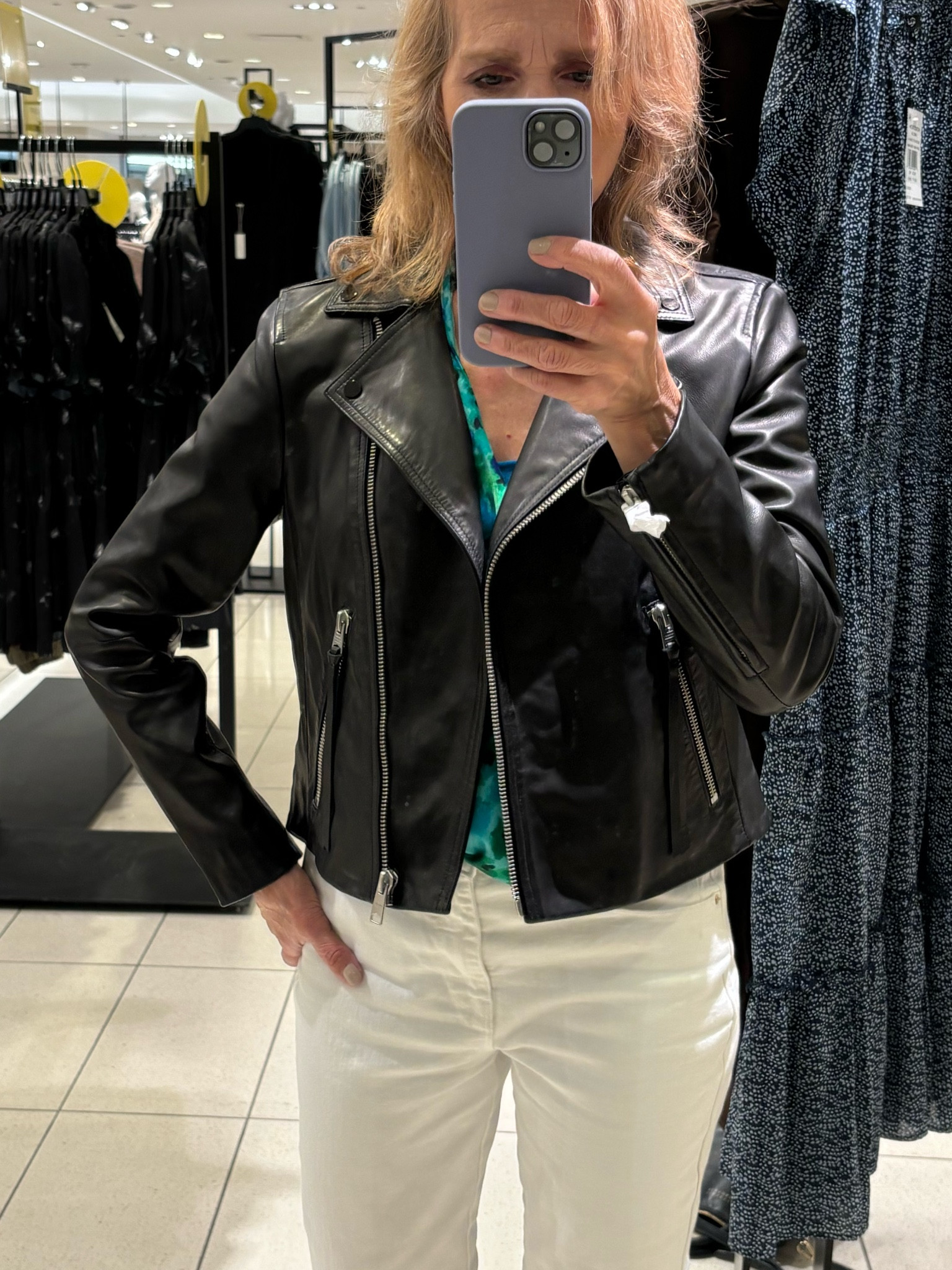 You can’t go wrong with this buttery soft leather  Allsaints jacket now $333.99 and after the NSale it will be $499. Fits true to size. Size up if you want to wear over sweaters  

#LTKxNSale #LTKStyleTip #LTKSaleAlert