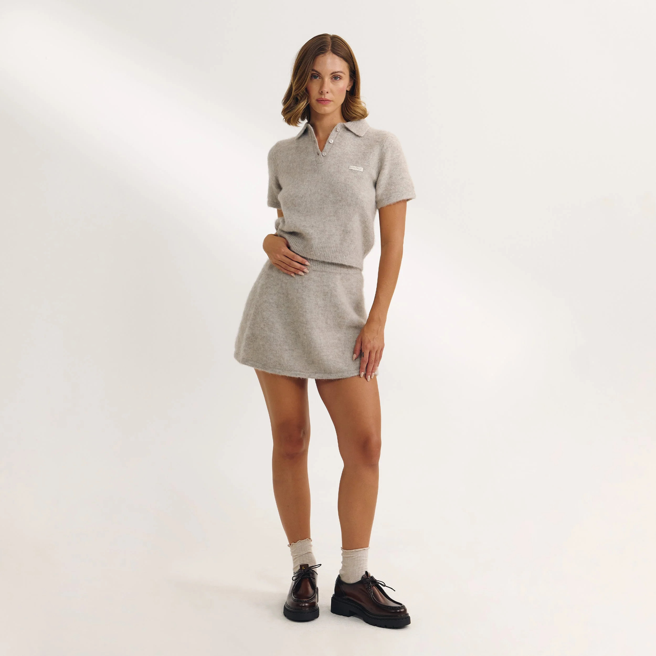 Knitted Mini Skirt - Mink | Lounge (US)