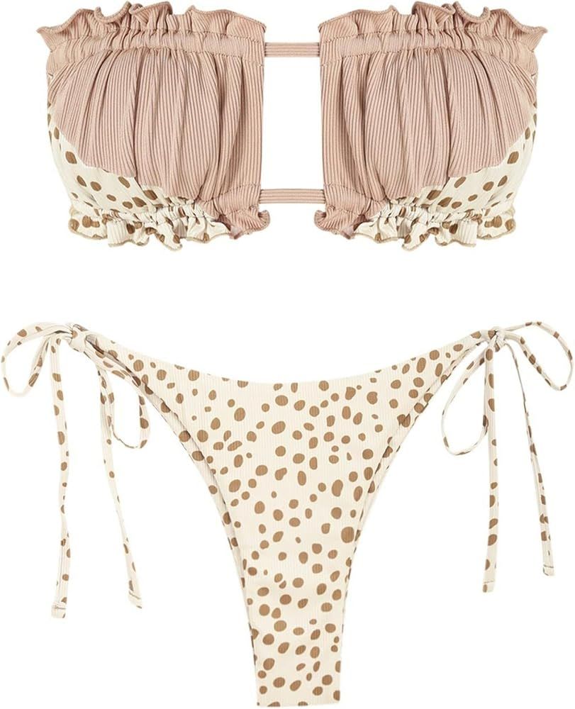 Two Tone Bandeau Bikini Set Curated On Ltk