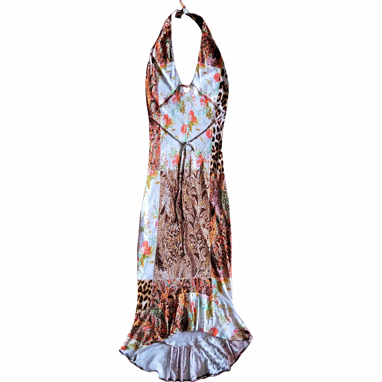Roberto Cavalli vintage 2003 patchwork halter mermaid midi dress | Etsy (Global)