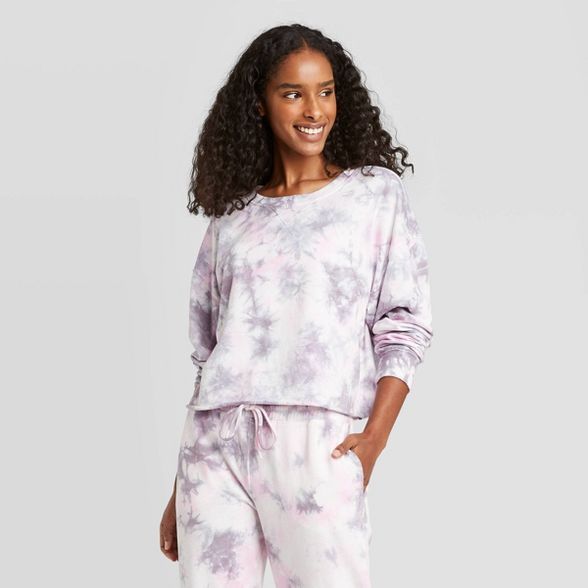 Women's Tie-Dye Lounge Sweatshirt - Colsie™ Purple | Target