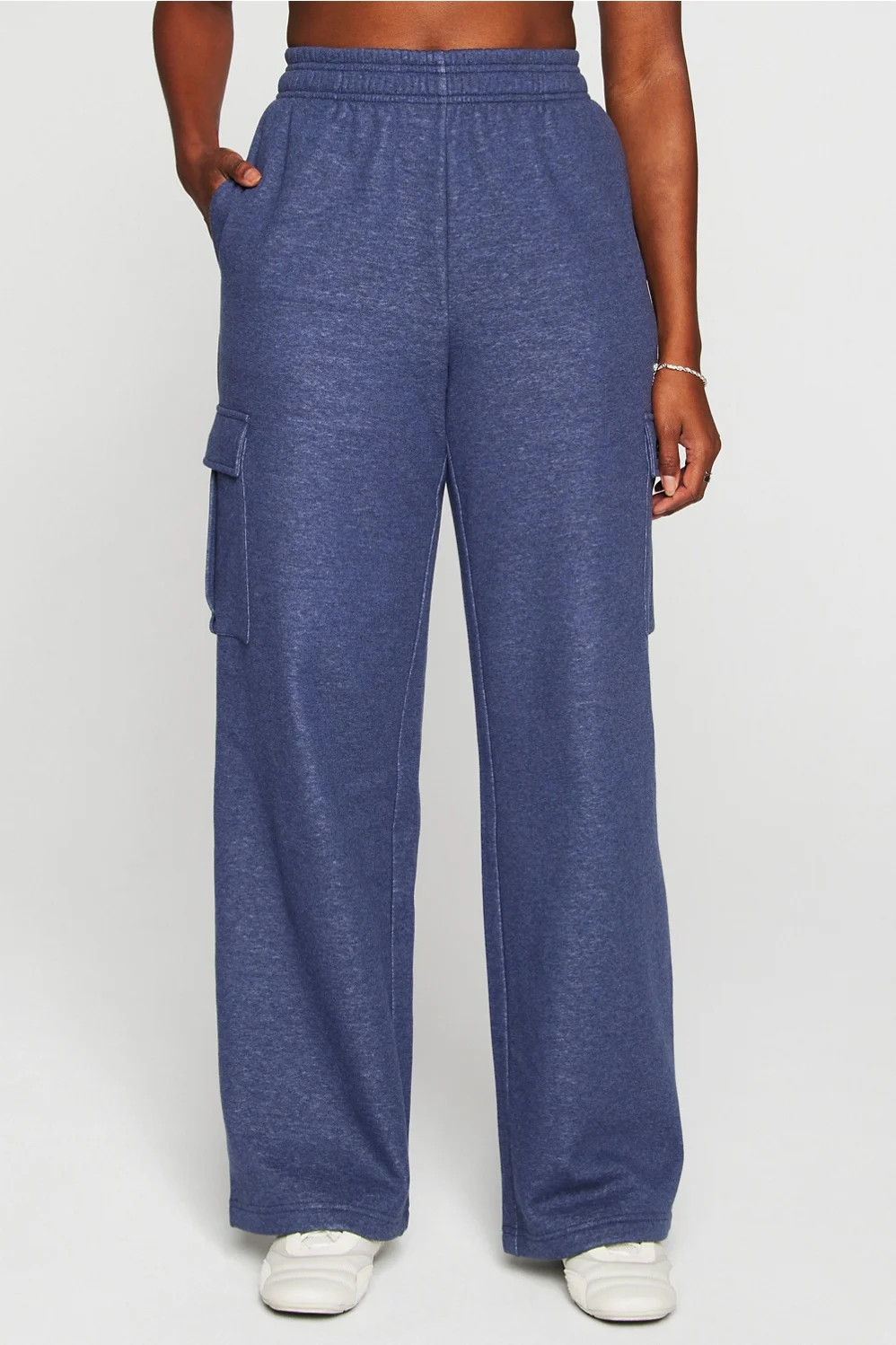 Cozy Fleece Wide Leg Cargo Sweatpant | Fabletics