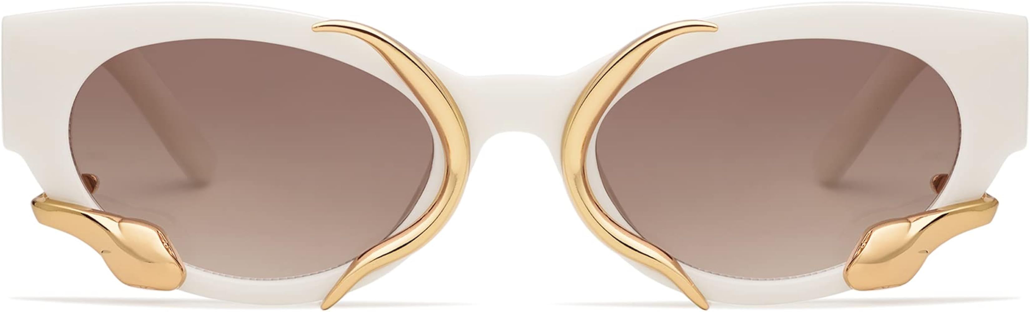 Appassal Trendy Sunglasses for Women Men Vintage Narrow Cateye Metal Snake Sunnie Y2k Accessories... | Amazon (US)