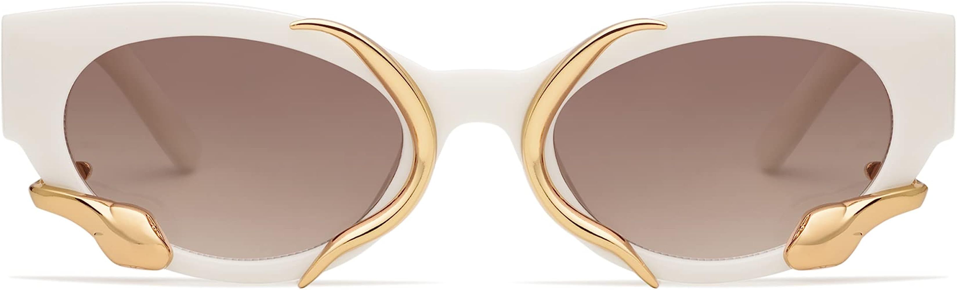 Appassal Trendy Sunglasses for Women Men Vintage Narrow Cateye Metal Snake Sunnie Y2k Accessories... | Amazon (US)