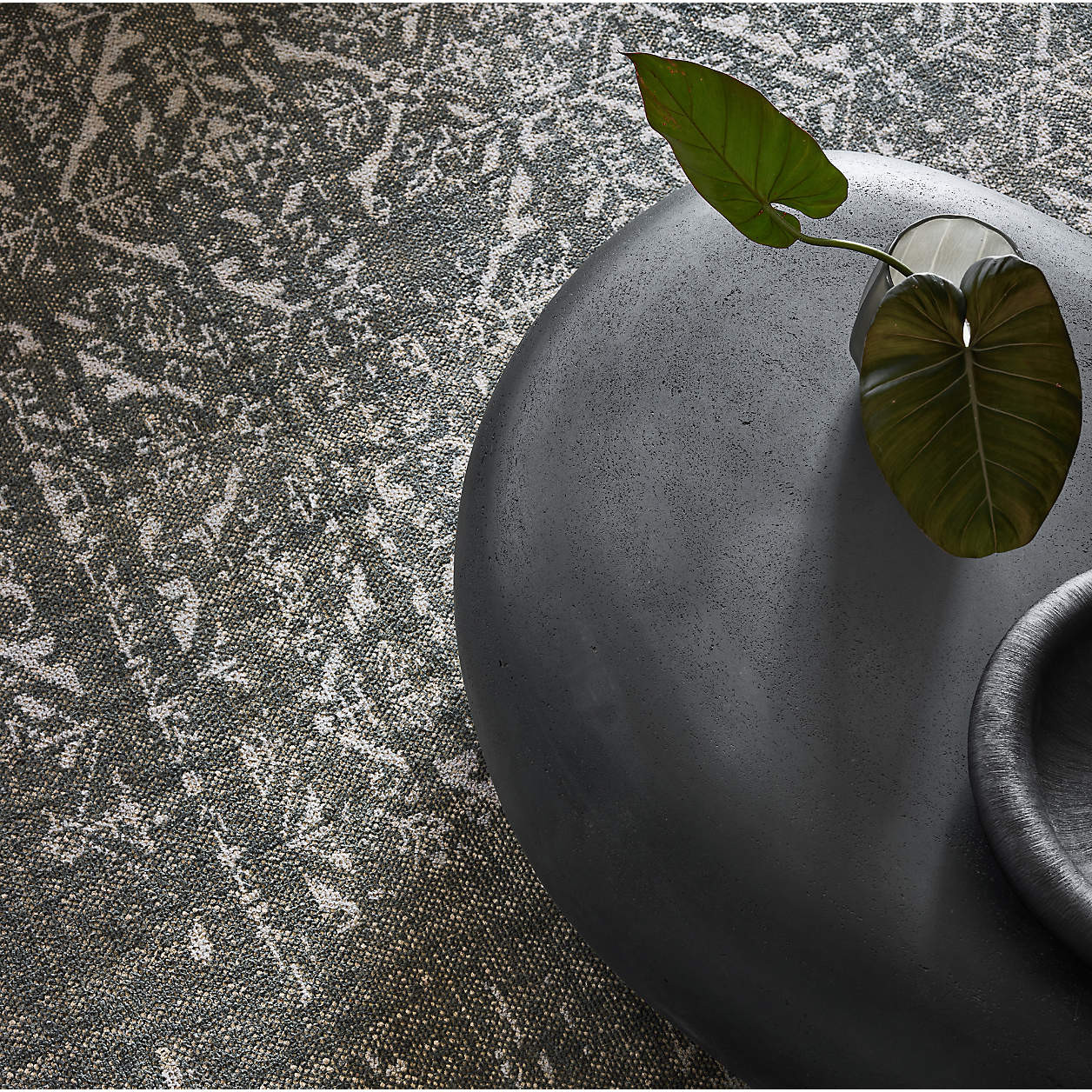Pebble Charcoal Concrete 39" Oval Indoor/Outdoor Coffee Table by Leanne Ford + Reviews | Crate & ... | Crate & Barrel