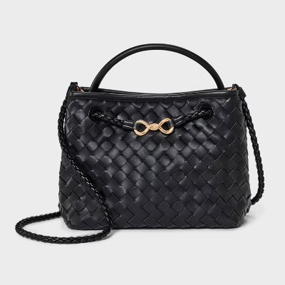 Check Woven Satchel Handbag - A New Day™ Black | Target