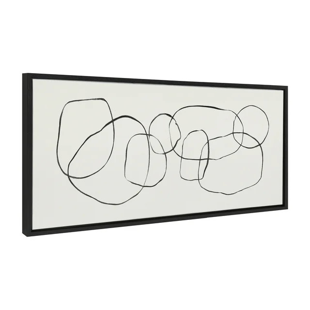 Kate and Laurel Sylvie Dancing Circles Framed Canvas Wall Art by Teju Reval of SnazzyHues, 18x40 ... | Walmart (US)