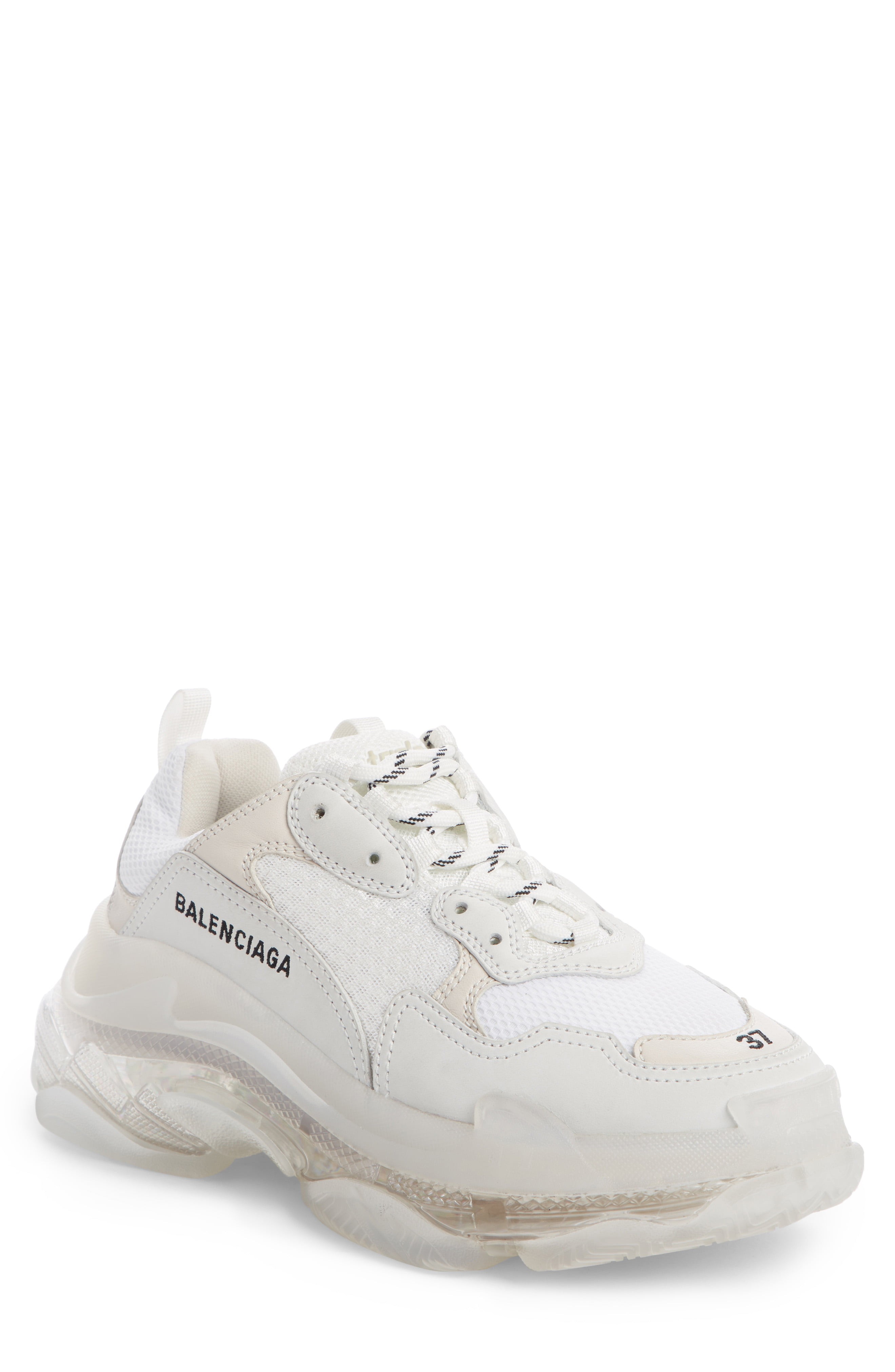 Women's Balenciaga Triple S Low Top Sneaker, Size 5US / 35EU - White | Nordstrom