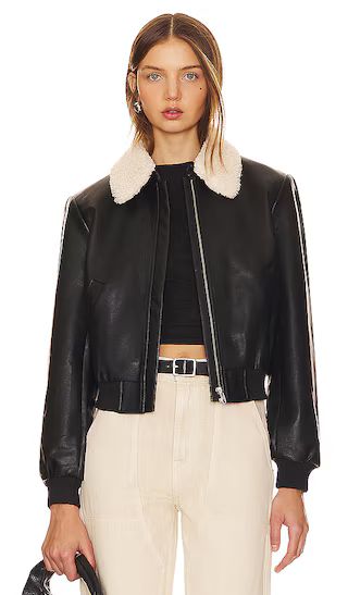 Trudy Faux Leather Jacket in Black | Revolve Clothing (Global)