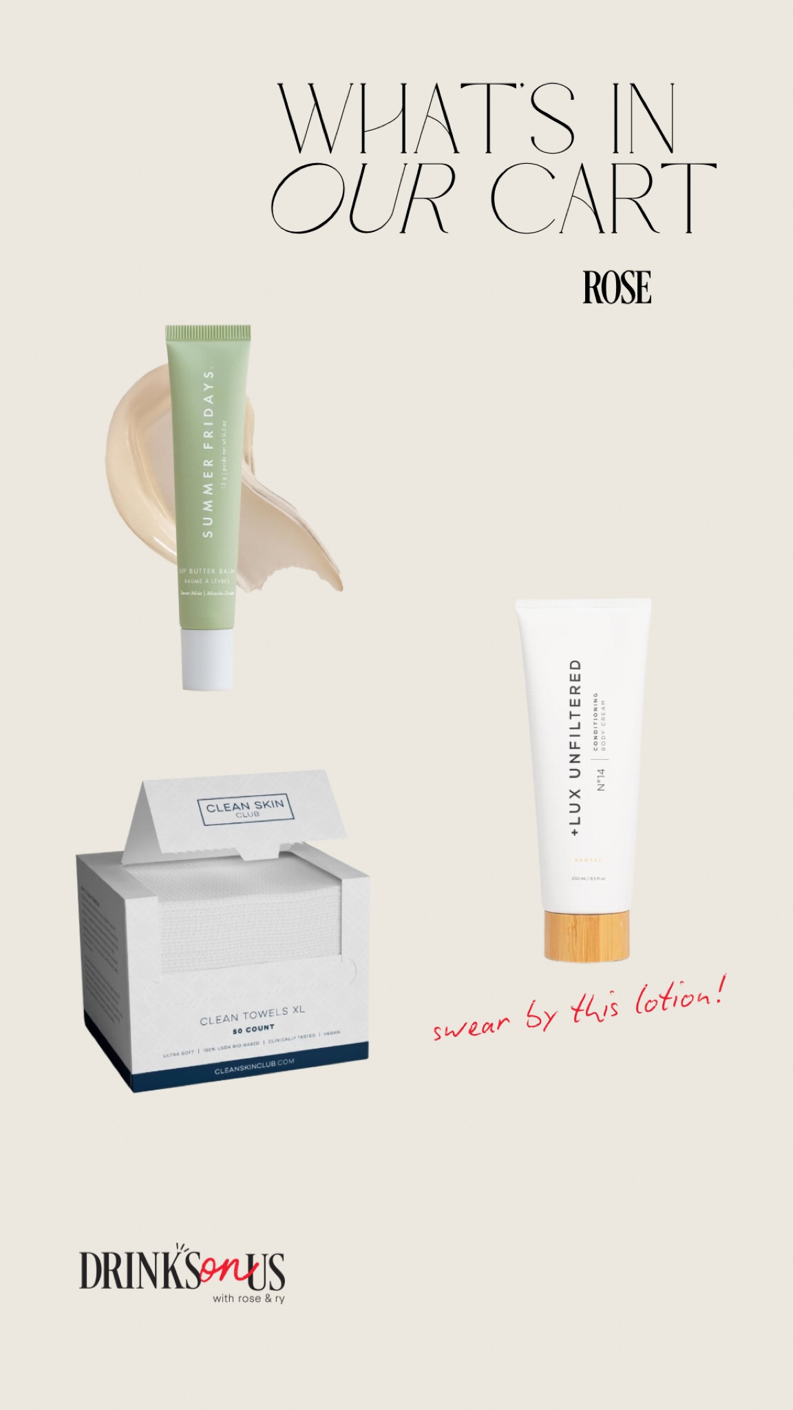 Products mentioned in S02: Episode 14 of Drinks On Us, “Whats In Your Cart?” segment!! 

#LTKFindsUnder50 #LTKBeauty #LTKStyleTip