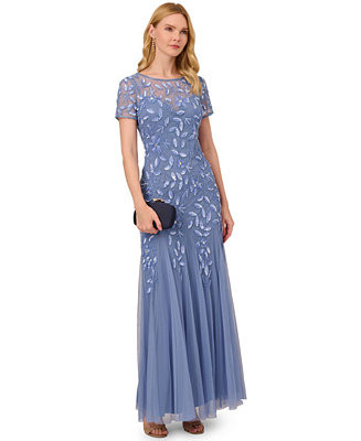 Women's Floral-Beaded Gown | Macy's