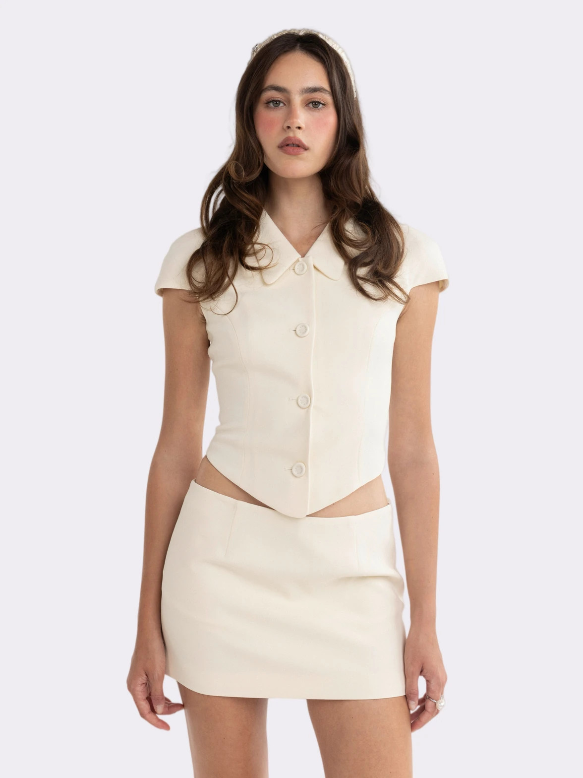 Alina Cap Sleeve Champagne Top | Nana Jacqueline | Nana Jacqueline