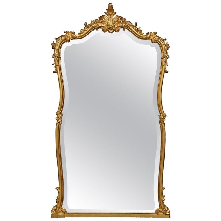 French 19th Century Louis XV Style Giltwood Mirror | 1stDibs