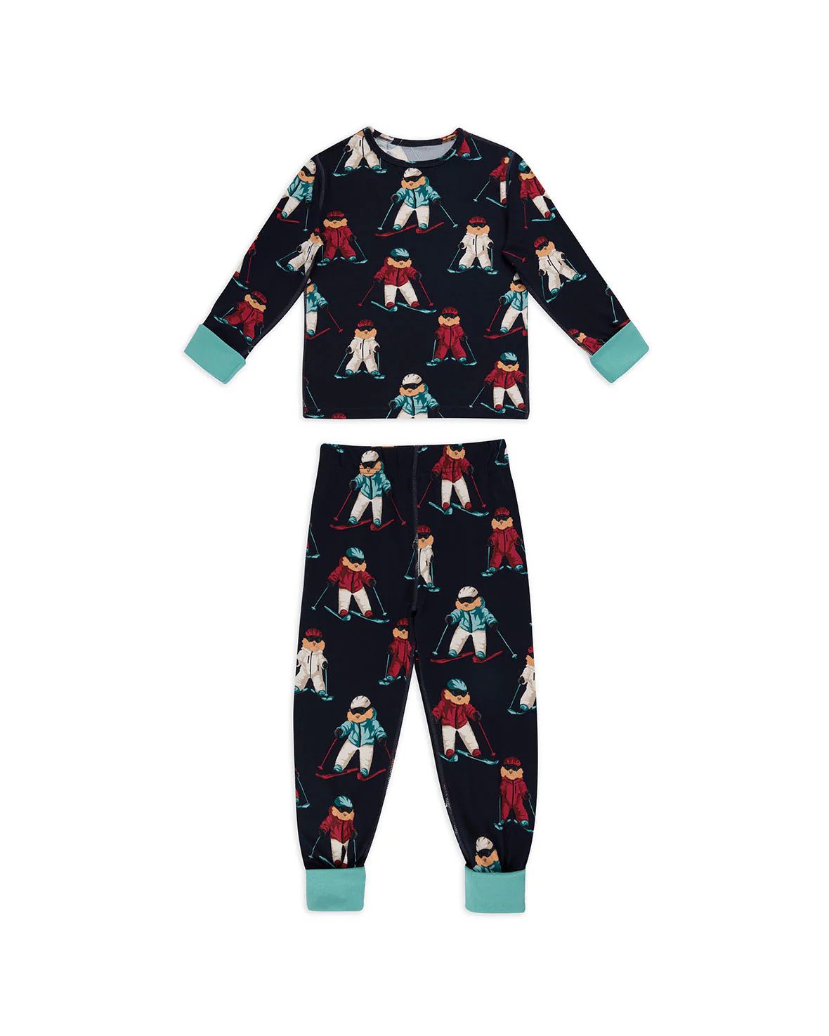 Kids Skiing Chip the Cockapoo Dog Print Long Pyjama Set | Chelsea Peers NYC
