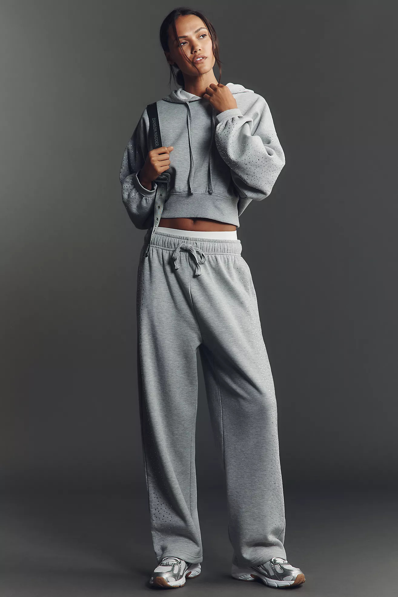 Daily Practice Rhinestone Fleece Wide-Leg Drawstring Pants | Anthropologie (US)