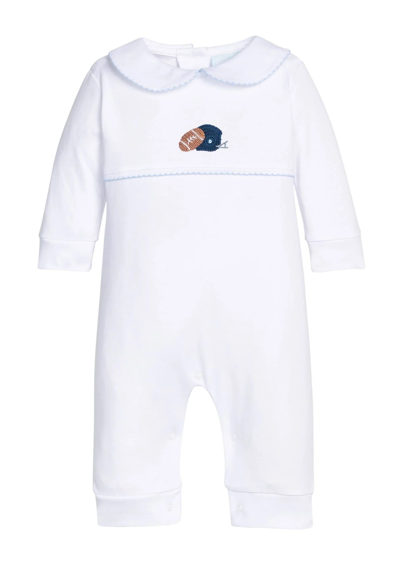 Football Helmet Crochet Playsuit | Baby Boy Signature Crochet | Little English