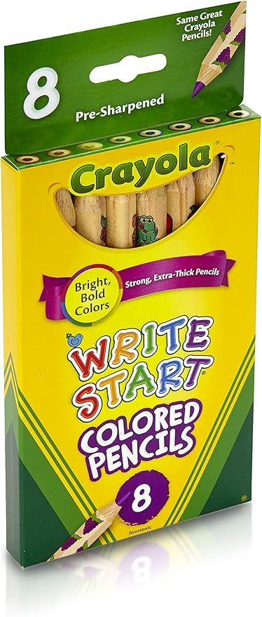 Crayola Write Start Colored Pencils, Classic Colors, 8 Count, Assorted (CYO684108) | Amazon (US)