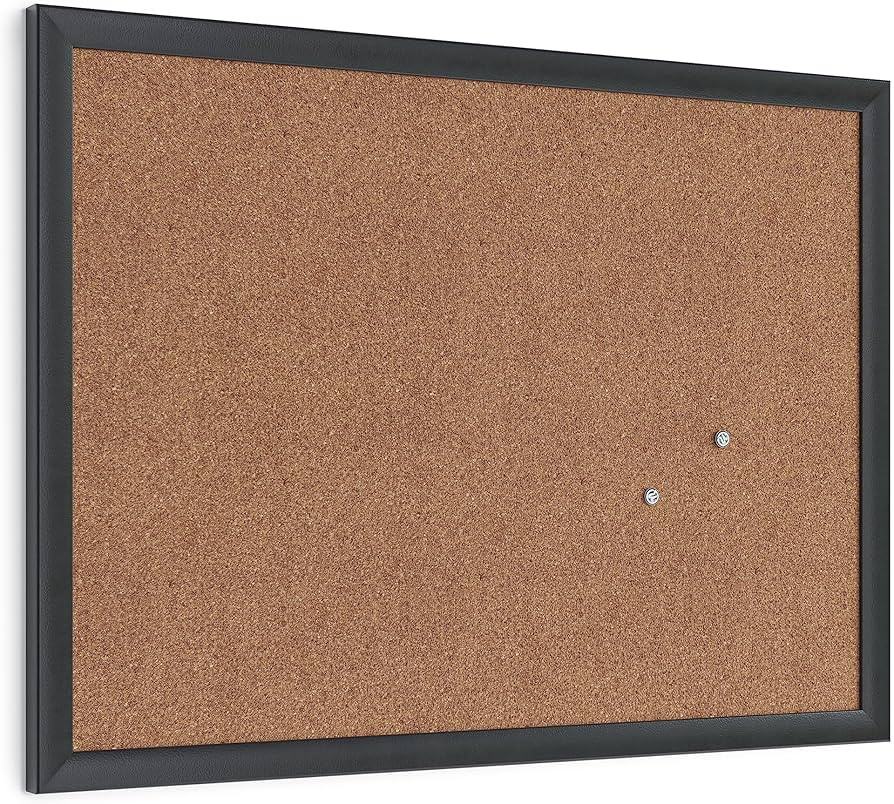 U Brands Cork Bulletin Board, 17" x 23", Black Wood Frame | Amazon (US)