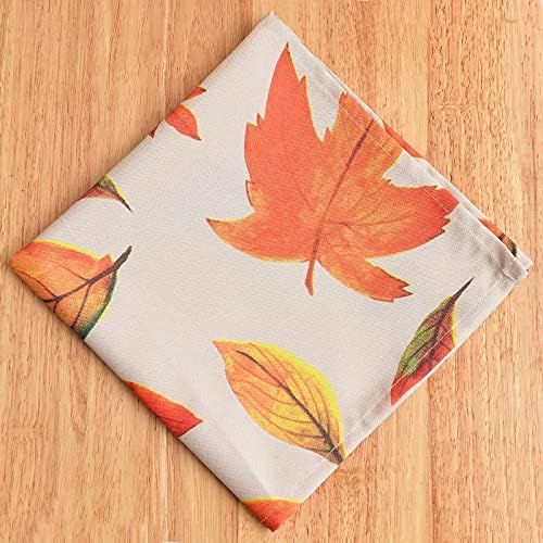 Billiving Fall Cloth Napkins Orange Maple Printed, 12Pcs Soft Polyester 20 x 20 Dinner Napkins, W... | Amazon (US)