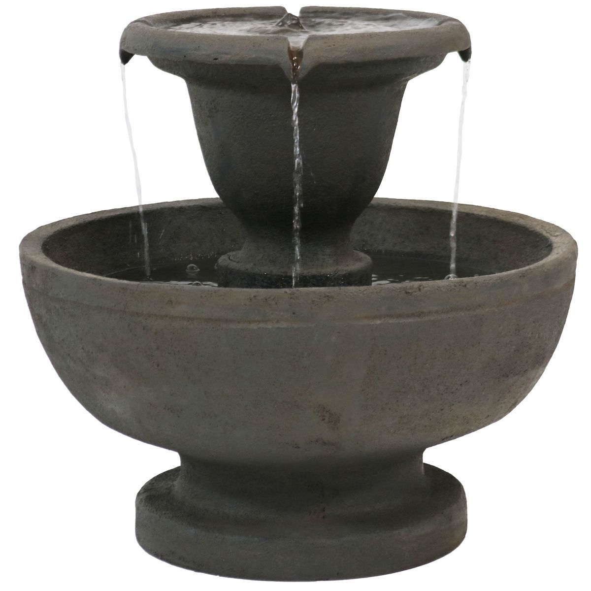 Sunnydaze 25"H Electric Polyresin 2-Tier Streaming Falls Outdoor Water Fountain | Target