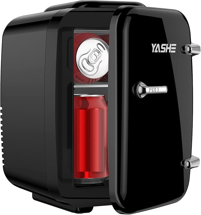 YASHE Mini Fridge, 4 Liter/6 Cans Small Refrigerator for Skincare, 110V AC/ 12V DC Thermoelectric... | Amazon (US)