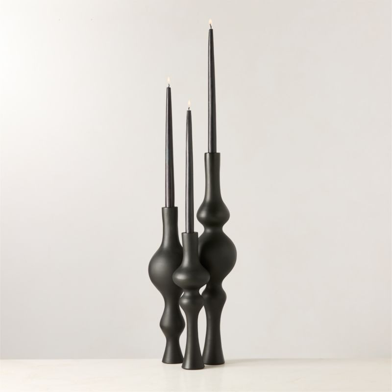 Desenhos Black Cast Aluminum Taper Candle Holder + Reviews | CB2 | CB2