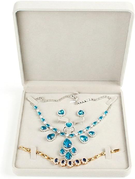 JunningGor Jewelry Set Velvet Box Necklace Earring Ring Necklace Bracelet Gift Display Case Weddi... | Amazon (US)