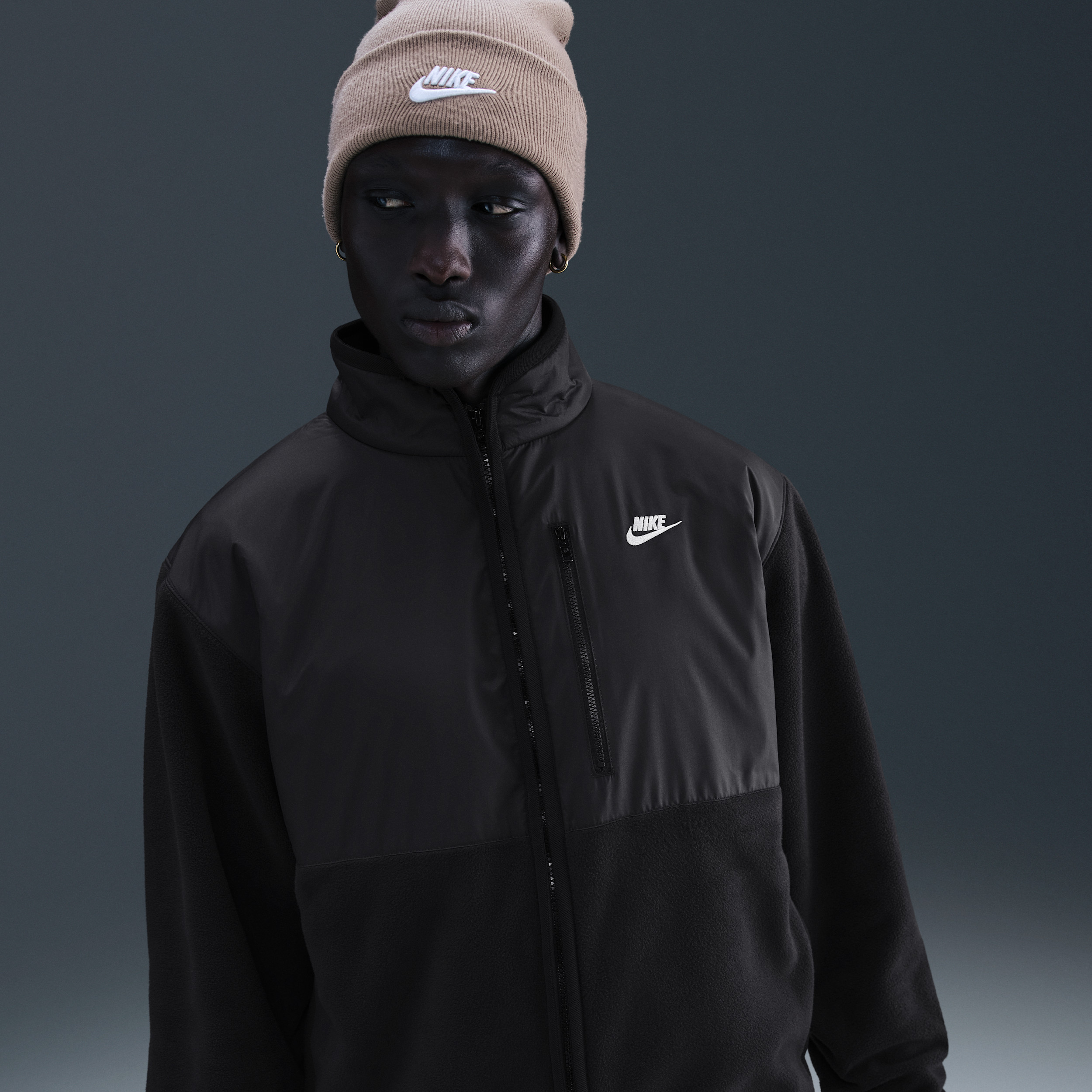 Men's Nike Sportswear Club Winterized Full-Zip Jacket in Black | IM9452-010 | Nike (US)