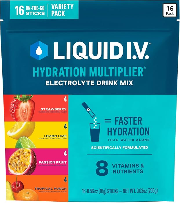 Liquid I.V.\u00ae Hydration Multiplier - Variety Pack - Lemon Lime, Passion Fruit, Strawberry, Tr... | Amazon (US)