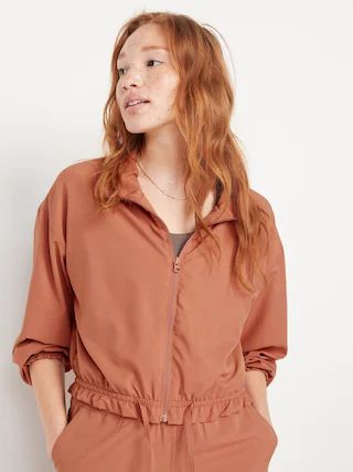 StretchTech Loose Cropped Full-Zip Jacket for Women | Old Navy (US)