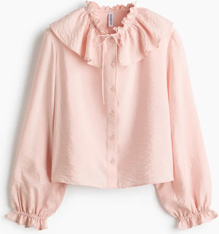 H&M Frill-trimmed Blouse | Nordstrom | Nordstrom