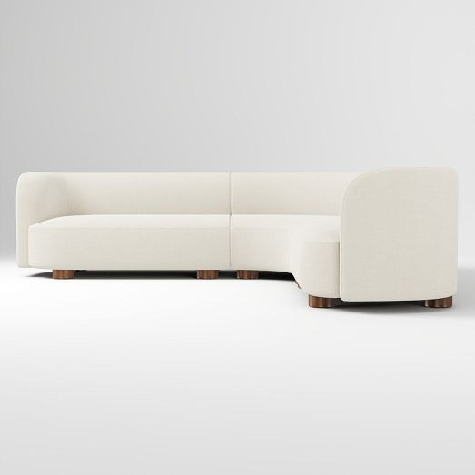 Laurent 3-Piece L-Shaped Wedge Sectional (111.5") | West Elm (US)
