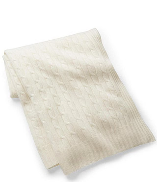 The Iconic Cable Cashmere Throw Blanket | Dillard's