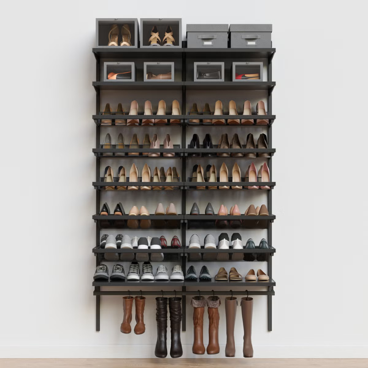 Decor+ by Elfa 4' Shoe Wall | The Container Store