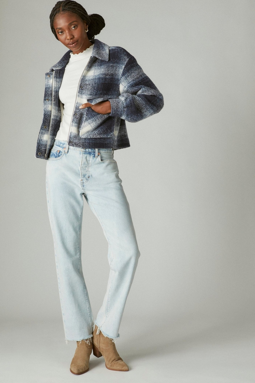 cropped plaid jacket | Lucky Brand