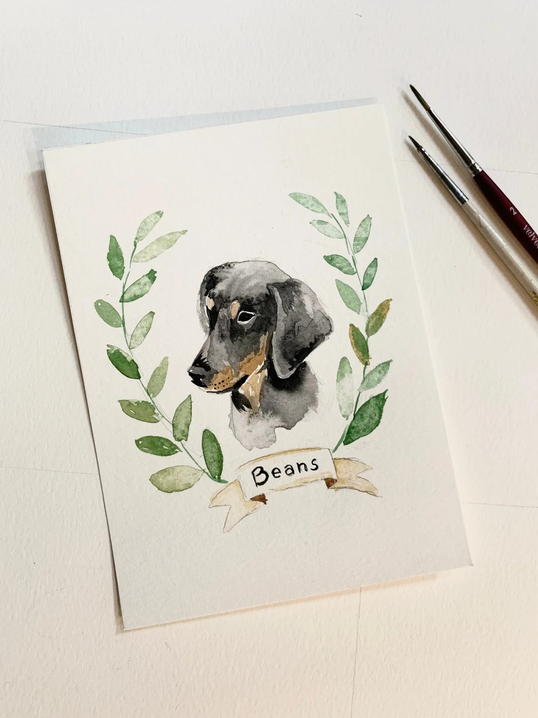 Watercolor Dog Portrait, Custom Pet Portrait, Hand Painted - Etsy | Etsy (US)