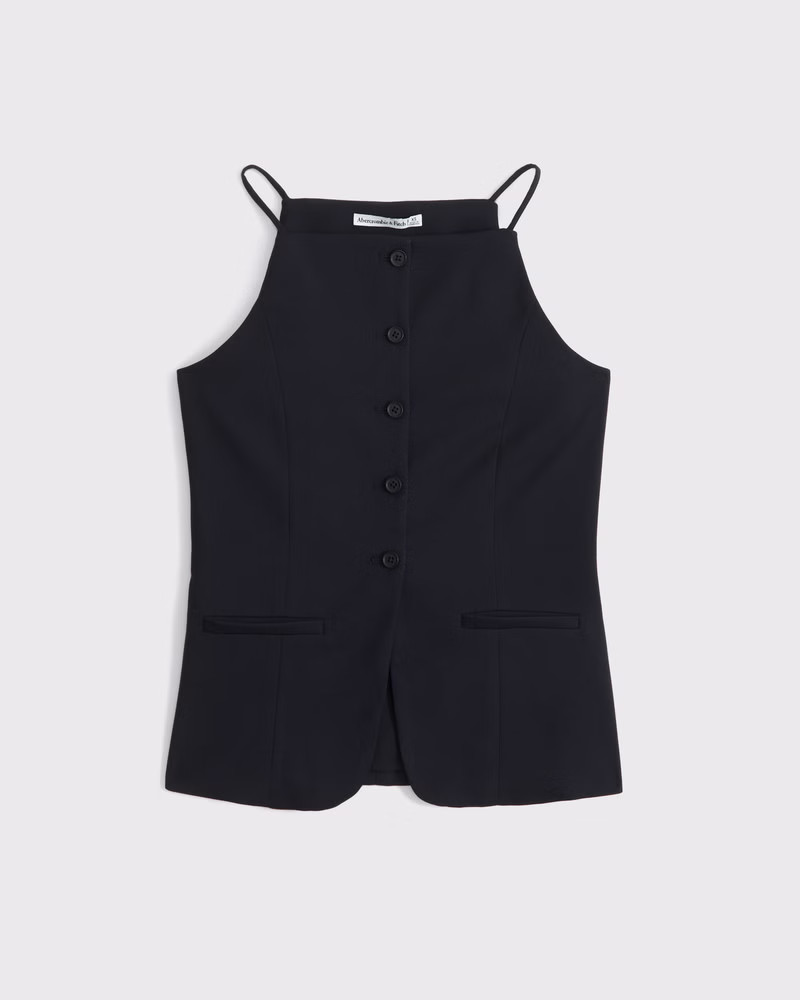 High-Neck Suiting Vest | Abercrombie & Fitch (US)